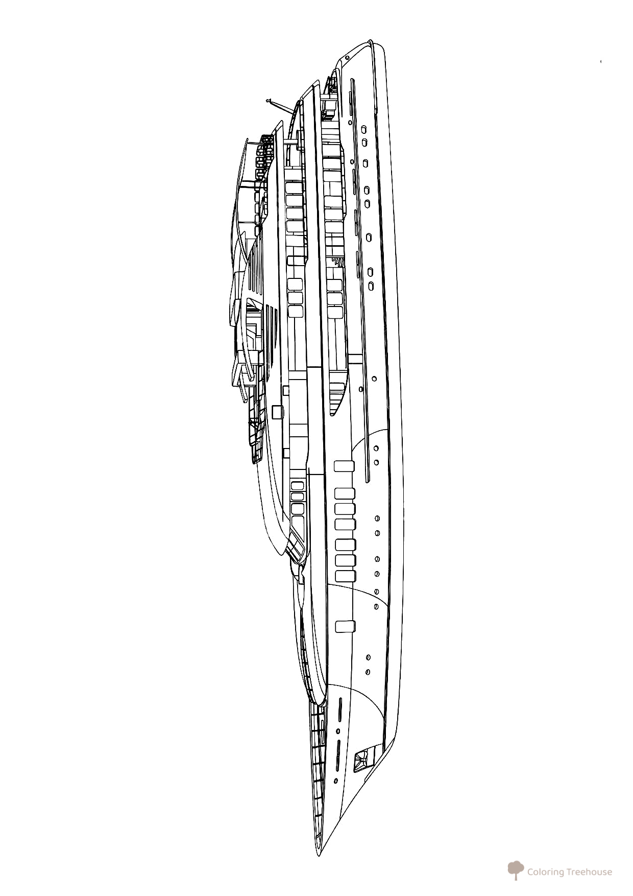 Luxury Superyacht Coloring Page free printable Ship Coloring Pages coloring page