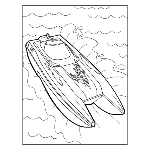Superfast Speedboat Coloring Page free printable Ship Coloring Pages coloring page