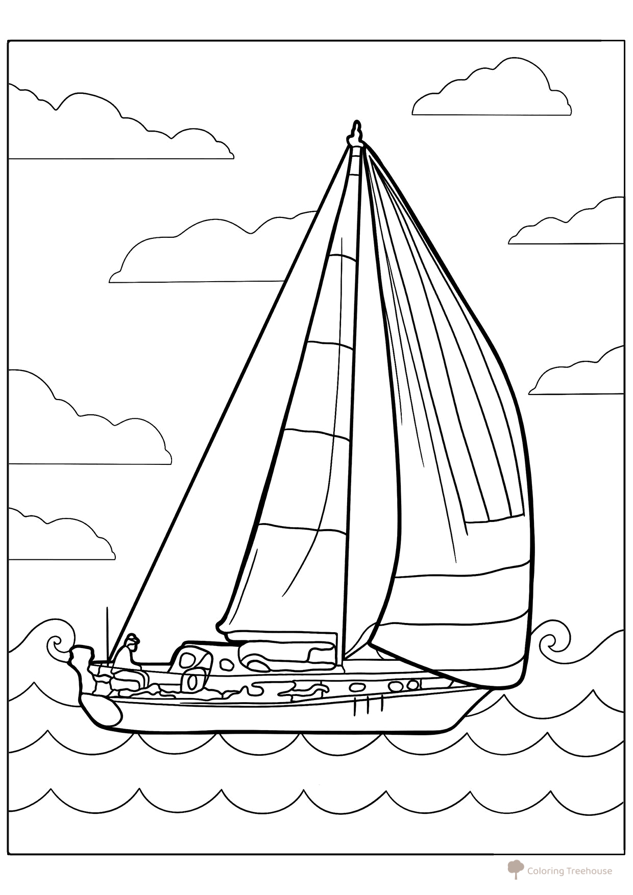 Página para colorear: Yate dibujo para colorear gratis de Páginas para colorear: barcos