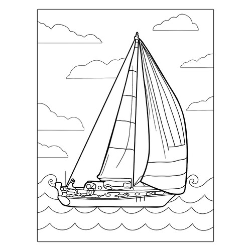 Página para colorear: Yate dibujo para colorear gratis de Páginas para colorear: barcos