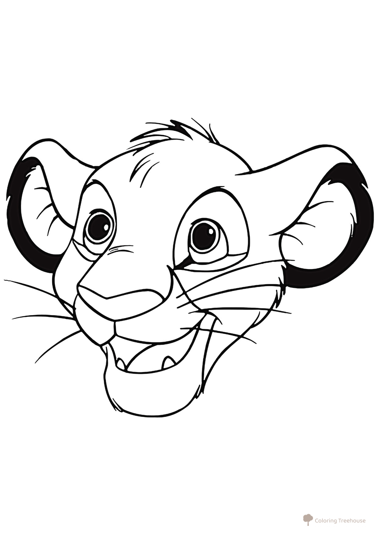 Simba Head Coloring Page free printable The Lion King Coloring Pages coloring page