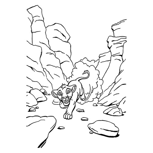 Scared Simba Coloring Page free printable The Lion King Coloring Pages coloring page