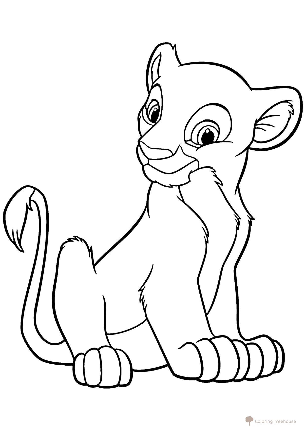 Página para colorear: cachorro de león Nala dibujo para colorear gratis de Páginas para colorear de El Rey León