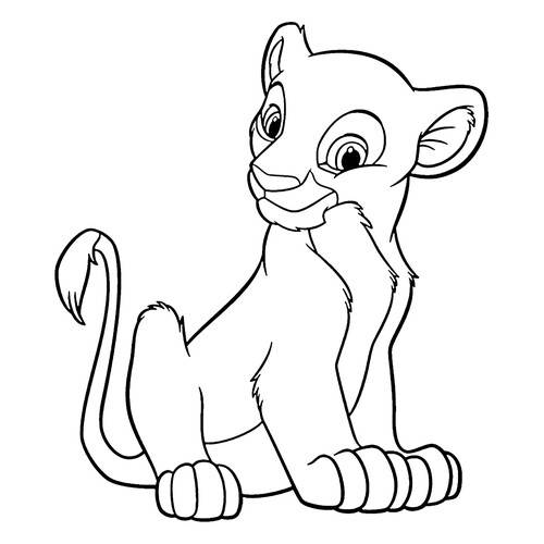 Página para colorear: cachorro de león Nala dibujo para colorear gratis de Páginas para colorear de El Rey León