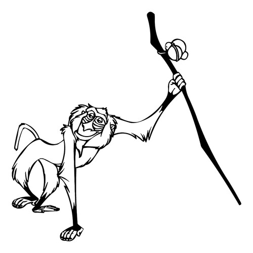 Rafiki — la mona de El Rey León (página para colorear) dibujo para colorear gratis de Páginas para colorear de El Rey León