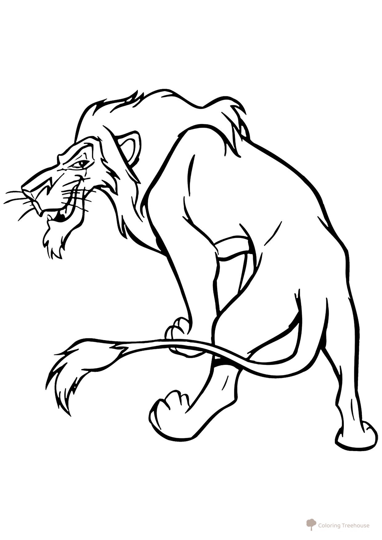 Página para colorear Scar de El Rey León dibujo para colorear gratis de Páginas para colorear de El Rey León