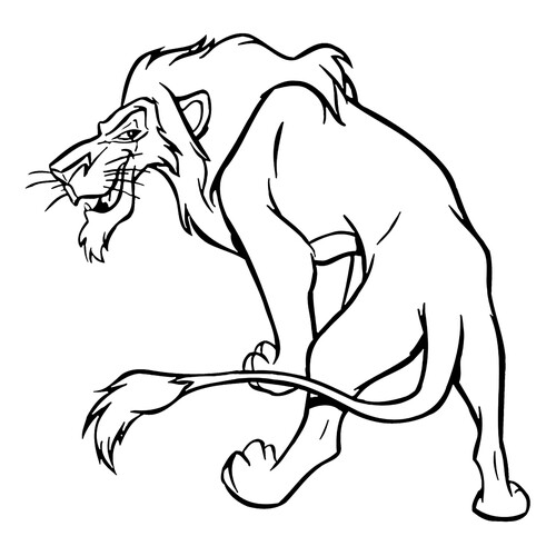 Página para colorear Scar de El Rey León dibujo para colorear gratis de Páginas para colorear de El Rey León