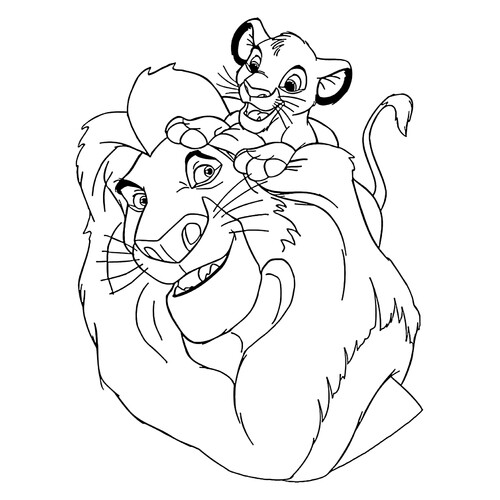 Simba and Mufasa Coloring Page free printable The Lion King Coloring Pages coloring page
