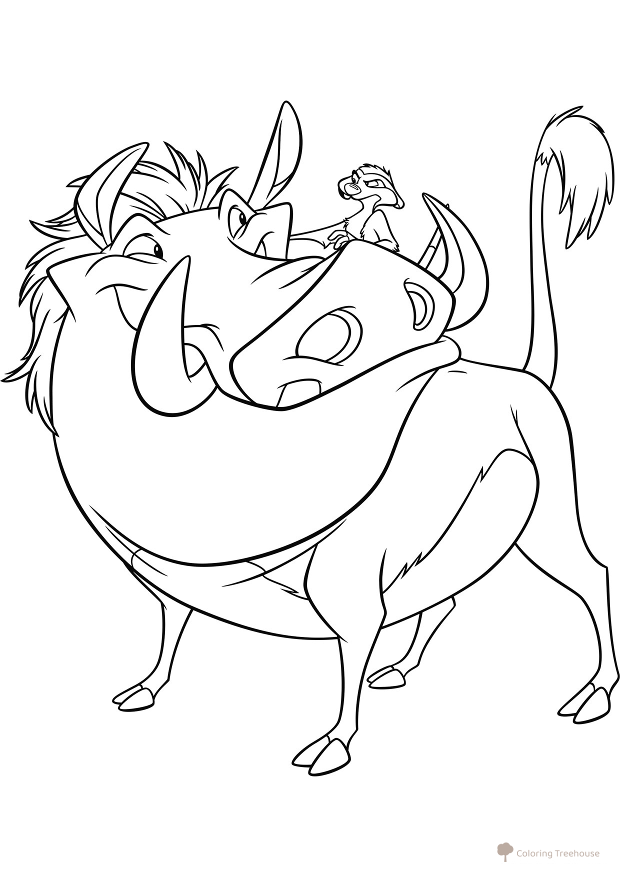 Timon and Pumba Coloring Page free printable The Lion King Coloring Pages coloring page