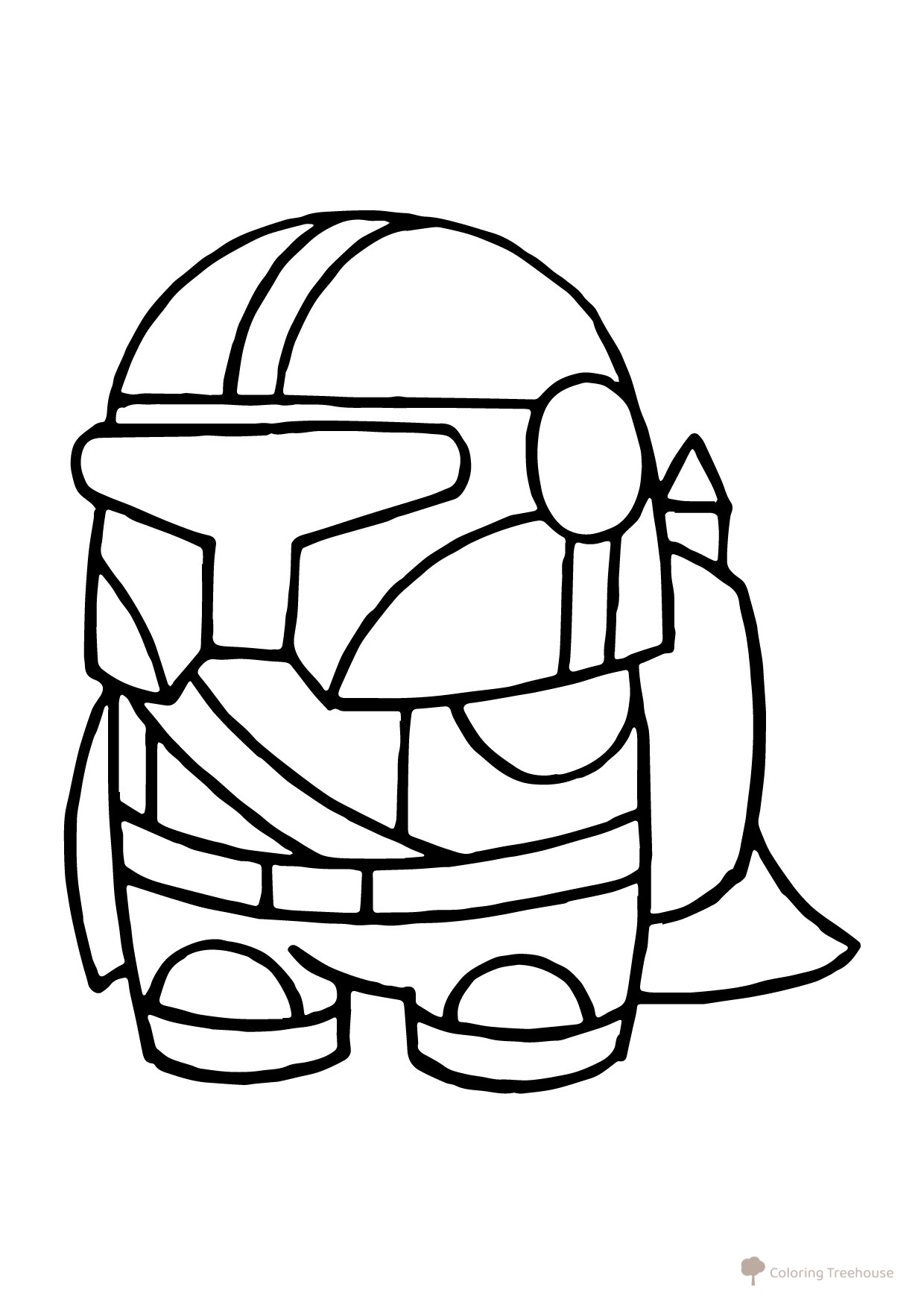 Página para colorear: Among Us — Mandaloriano de Star Wars dibujo para colorear gratis de Páginas para colorear de Among Us