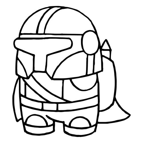 Página para colorear: Among Us — Mandaloriano de Star Wars dibujo para colorear gratis de Páginas para colorear de Among Us