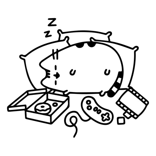 Sleeping Pusheen Coloring Page free printable Pusheen Coloring Pages coloring page