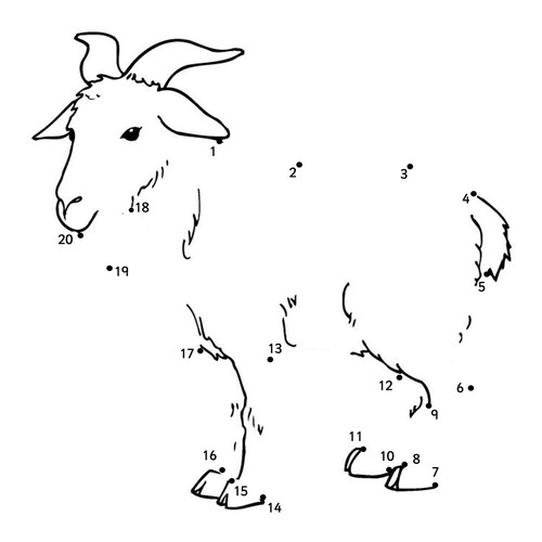 Goat Connect-the-Dots Coloring Page free printable Goat and Sheep Coloring Pages coloring page