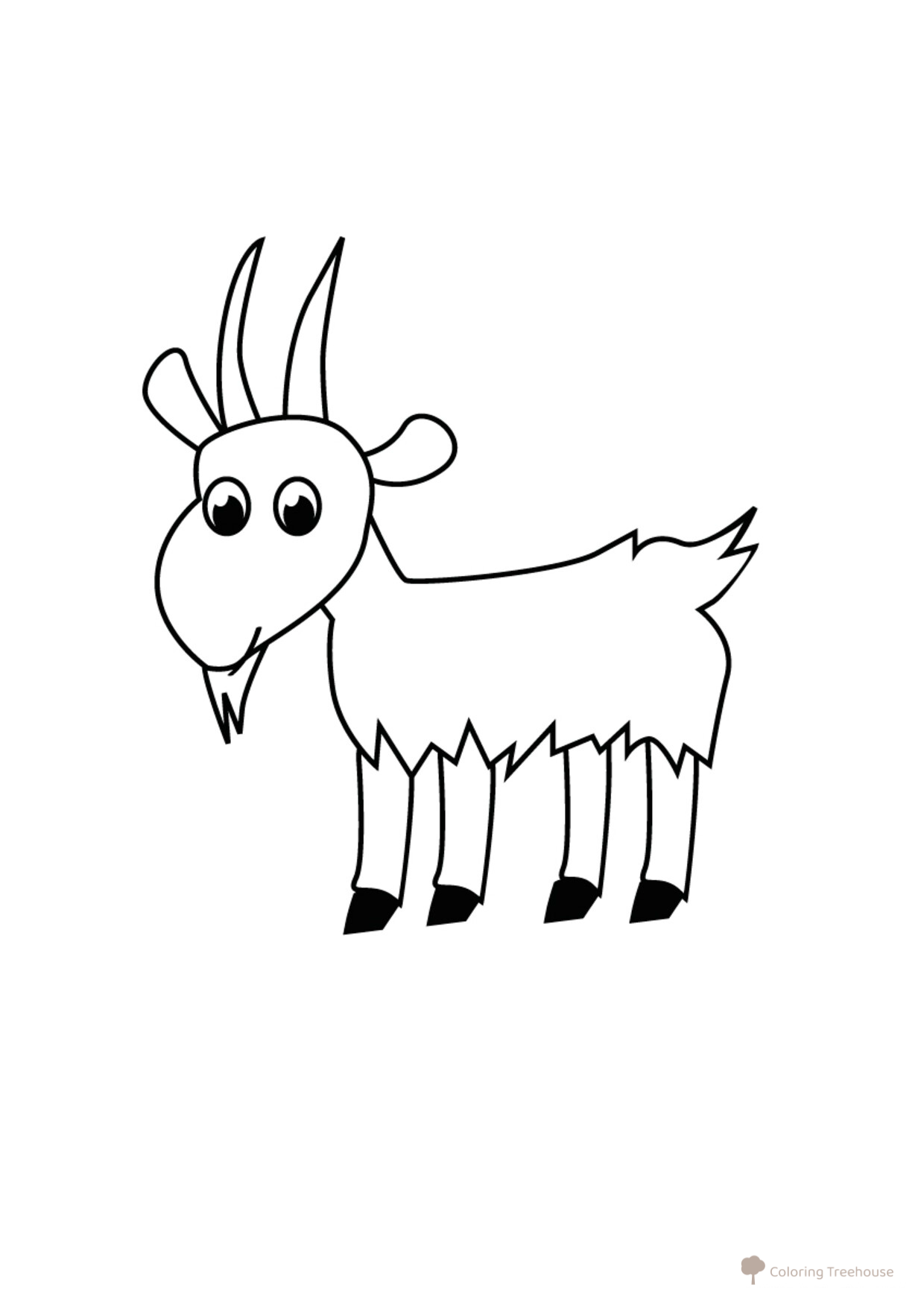 Página para colorear: Cabritillo para niños dibujo para colorear gratis de Páginas para colorear de cabras y ovejas