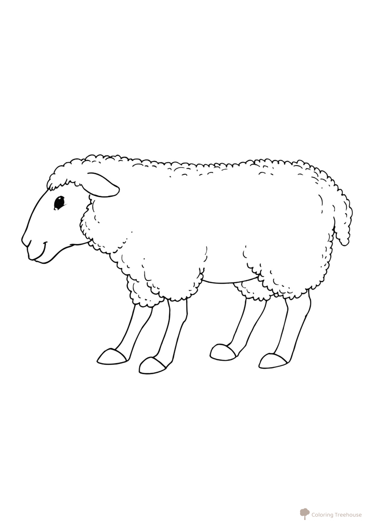 Lonely Sheep Coloring Page free printable Goat and Sheep Coloring Pages coloring page