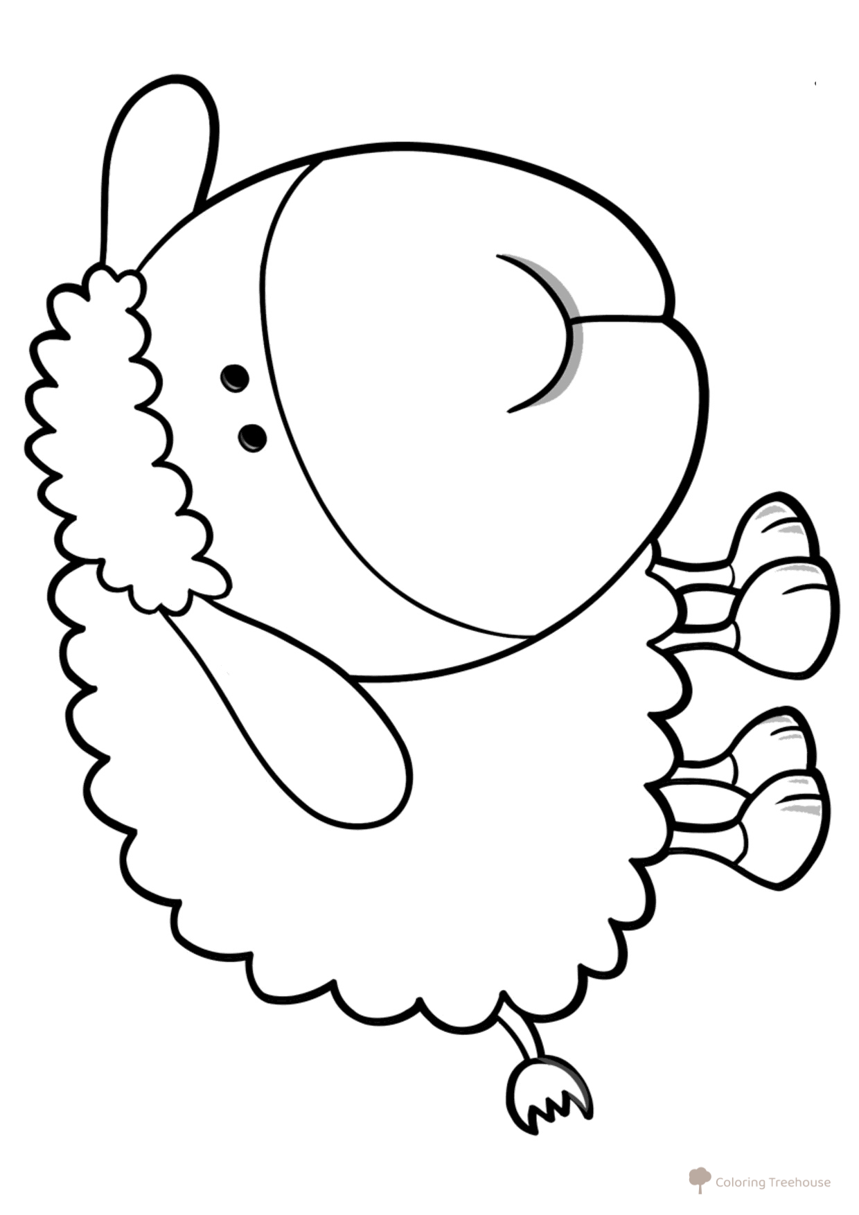 Página para colorear: Oveja dibujo para colorear gratis de Páginas para colorear de cabras y ovejas