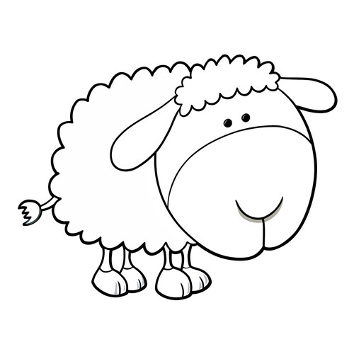 Página para colorear: Oveja dibujo para colorear gratis de Páginas para colorear de cabras y ovejas