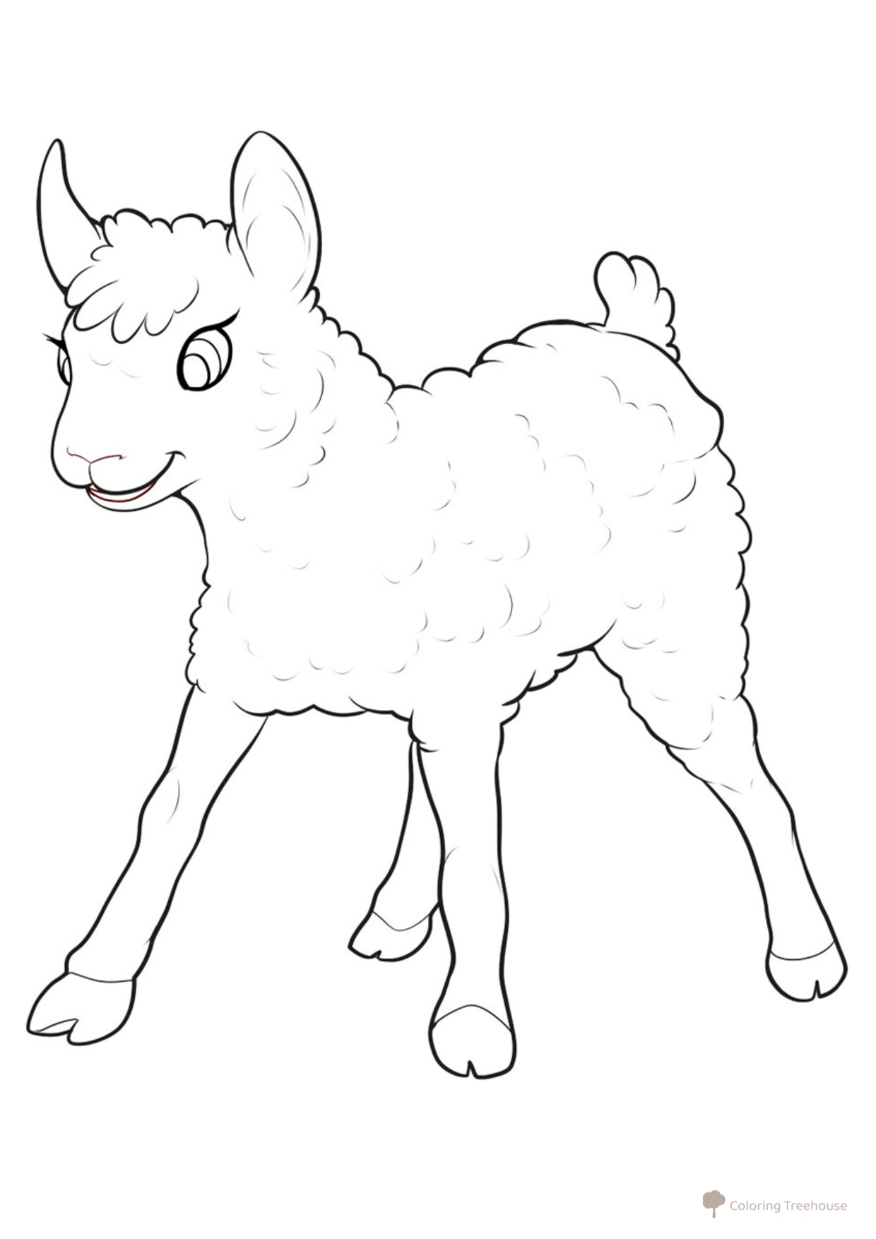 Sheep Coloring Page for a Greeting Card free printable Goat and Sheep Coloring Pages coloring page