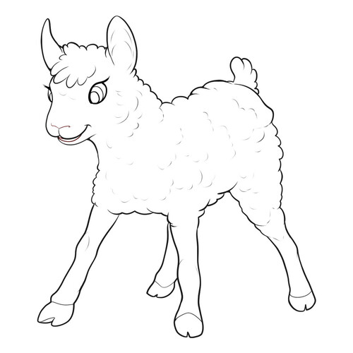 Sheep Coloring Page for a Greeting Card free printable Goat and Sheep Coloring Pages coloring page