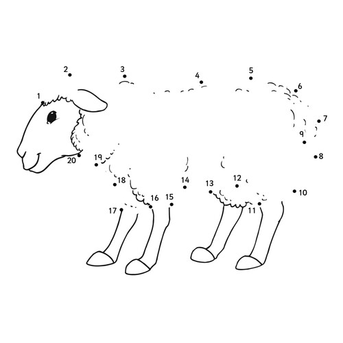 Connect-the-Dots Sheep Coloring Page free printable Goat and Sheep Coloring Pages coloring page