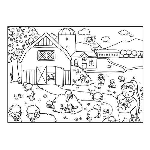 How Many Sheep Are in the Picture? Coloring Page free printable Goat and Sheep Coloring Pages coloring page