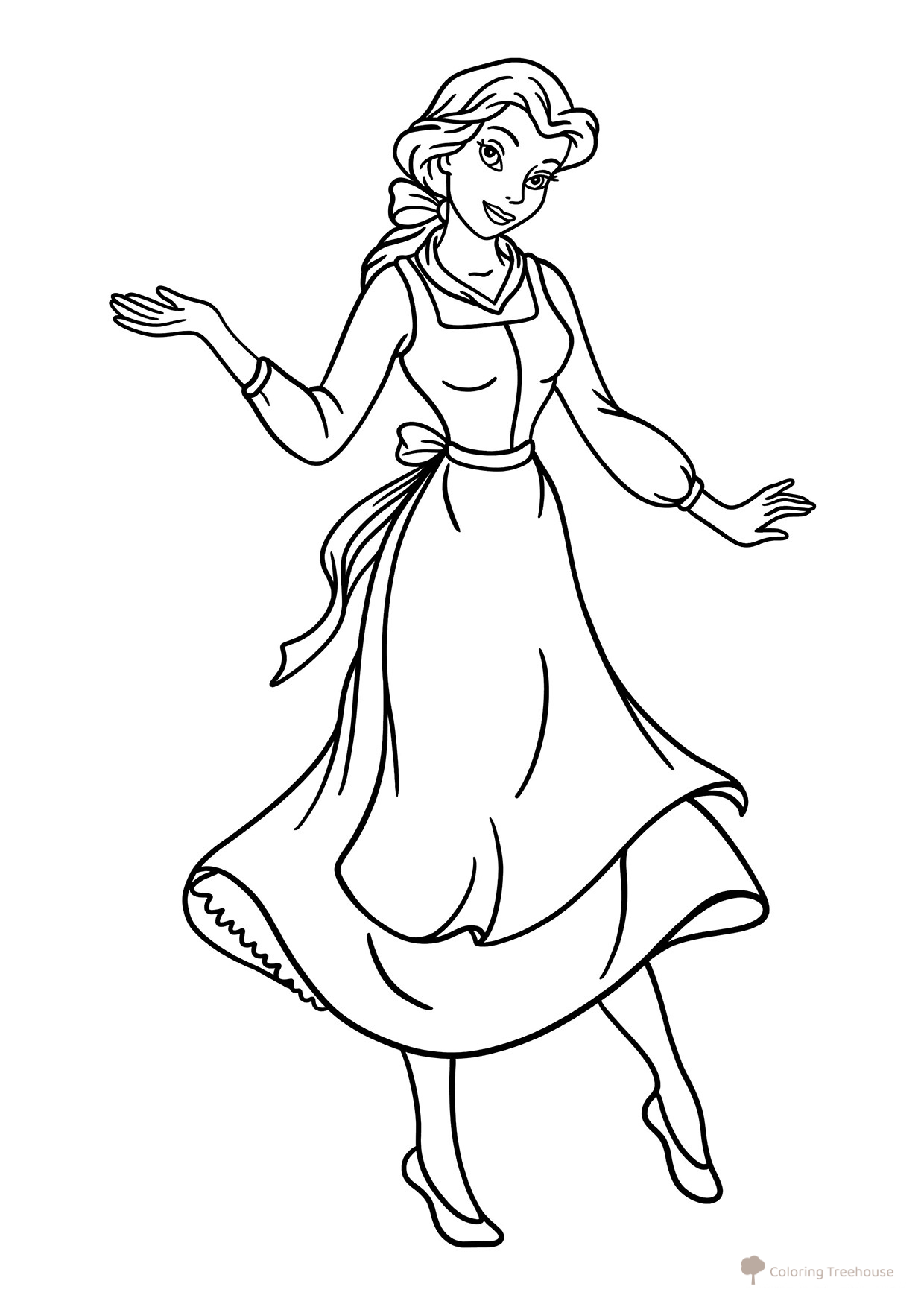 Página para colorear de Bella para niños dibujo para colorear gratis de Páginas para colorear de La Bella y la Bestia