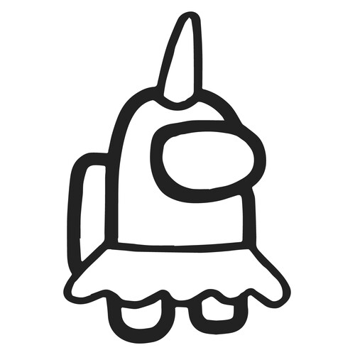 Página para colorear: Among Us mini-unicornio dibujo para colorear gratis de Páginas para colorear de Among Us