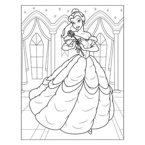 Página para colorear: Bella (Красавица Белль) dibujo para colorear gratis de Páginas para colorear de La Bella y la Bestia
