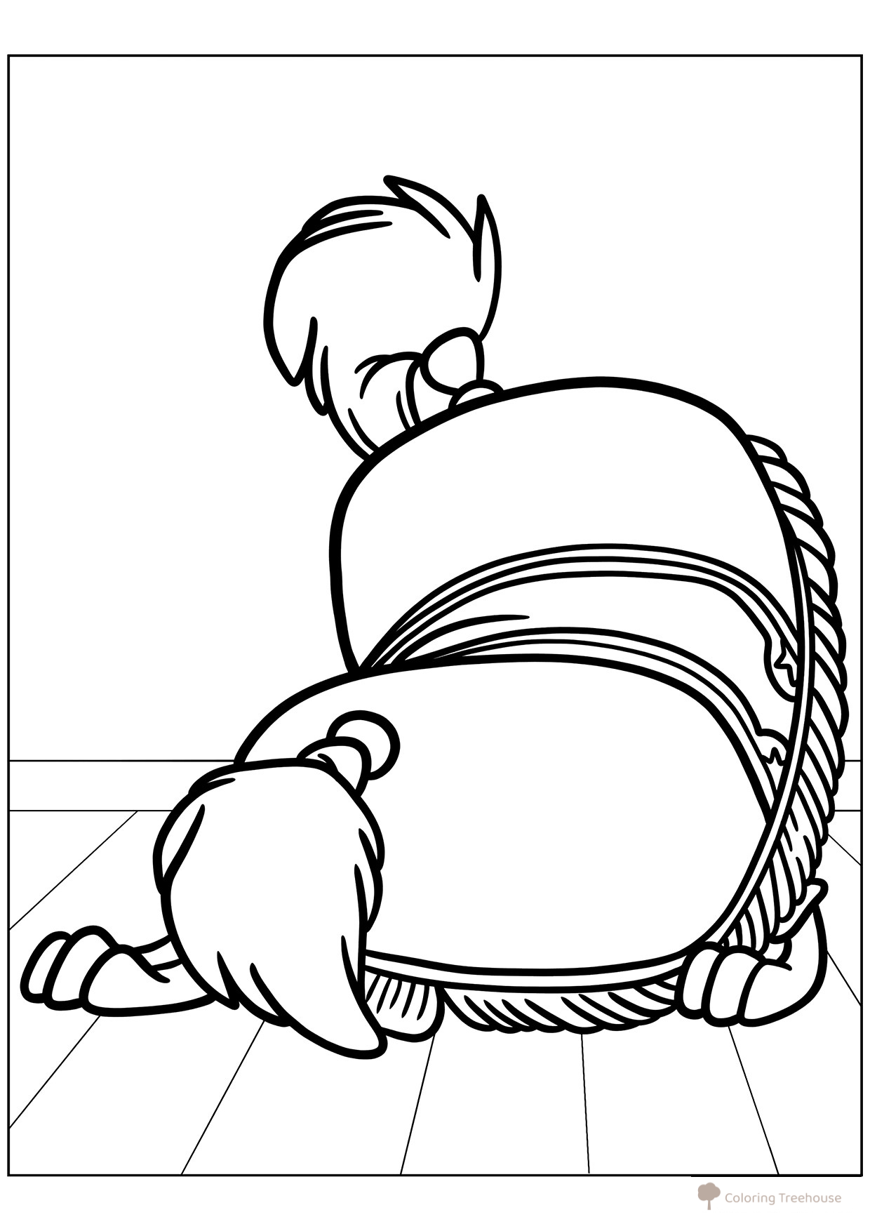 Página para colorear: Perro Sultán dibujo para colorear gratis de Páginas para colorear de La Bella y la Bestia