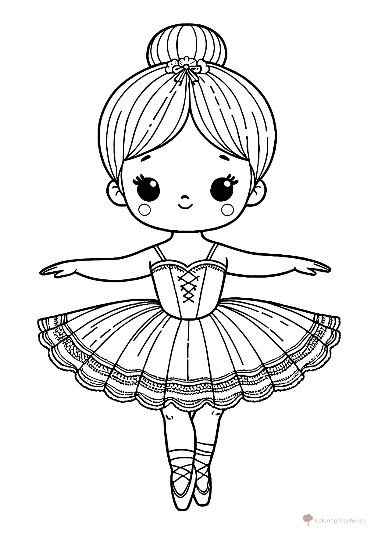 Página para colorear «Muñeca bailarina» dibujo para colorear gratis de Páginas para colorear de muñecas