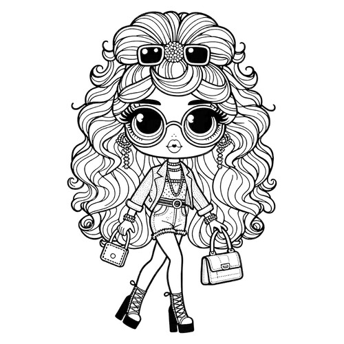 LOL Doll Teacher Coloring Page free printable Doll Coloring Pages coloring page