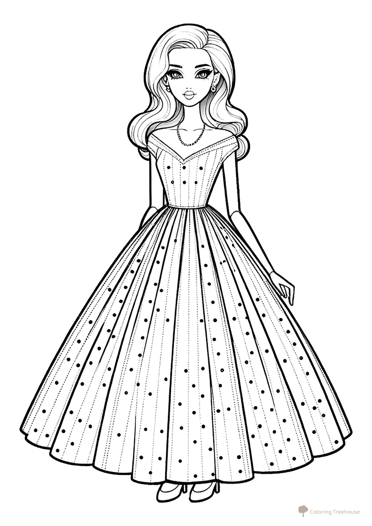 Fashion Doll Coloring Page free printable Doll Coloring Pages coloring page