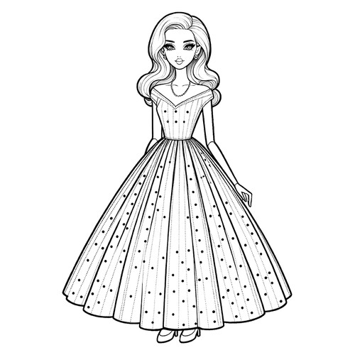 Fashion Doll Coloring Page free printable Doll Coloring Pages coloring page