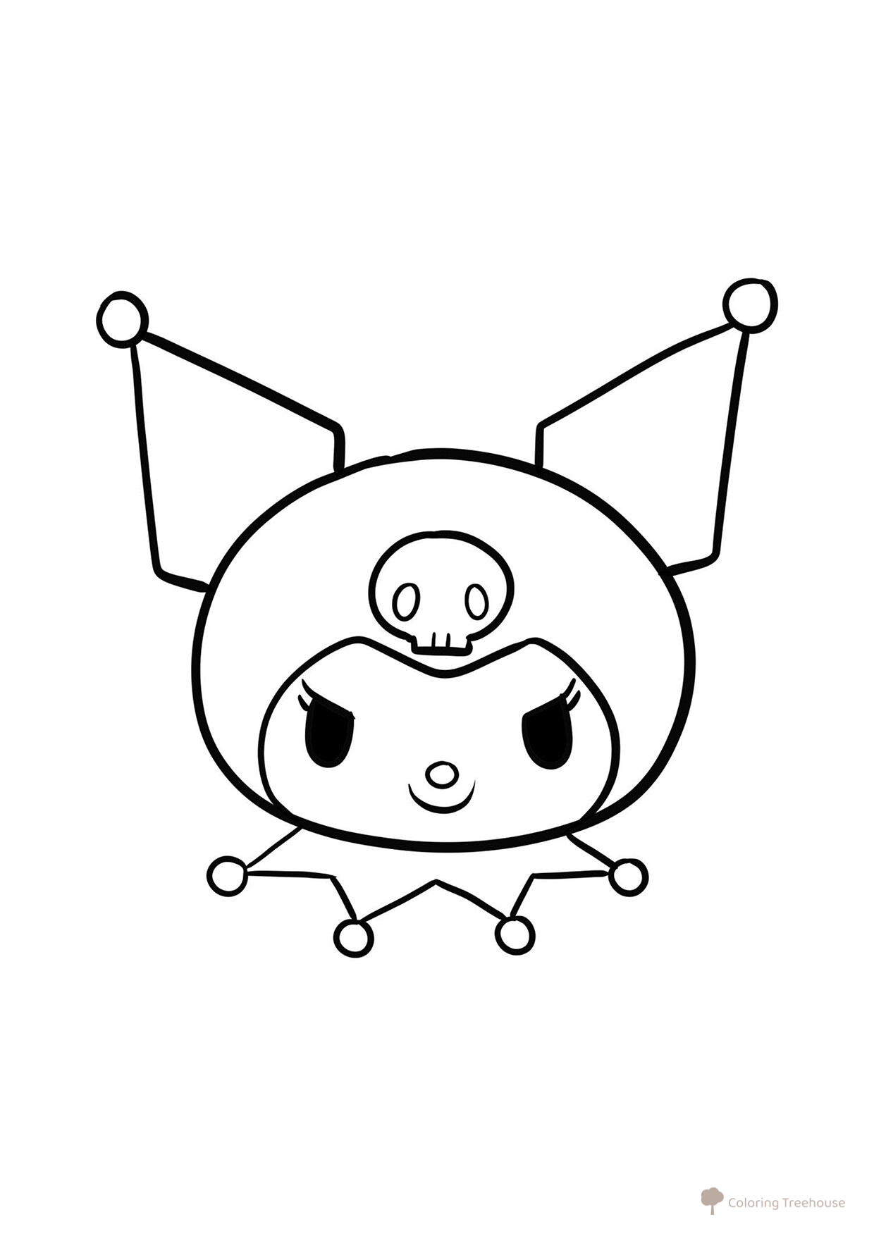 Página para colorear: Cabeza de Kuromi dibujo para colorear gratis de Dibujos para colorear de Kuromi y My Melody