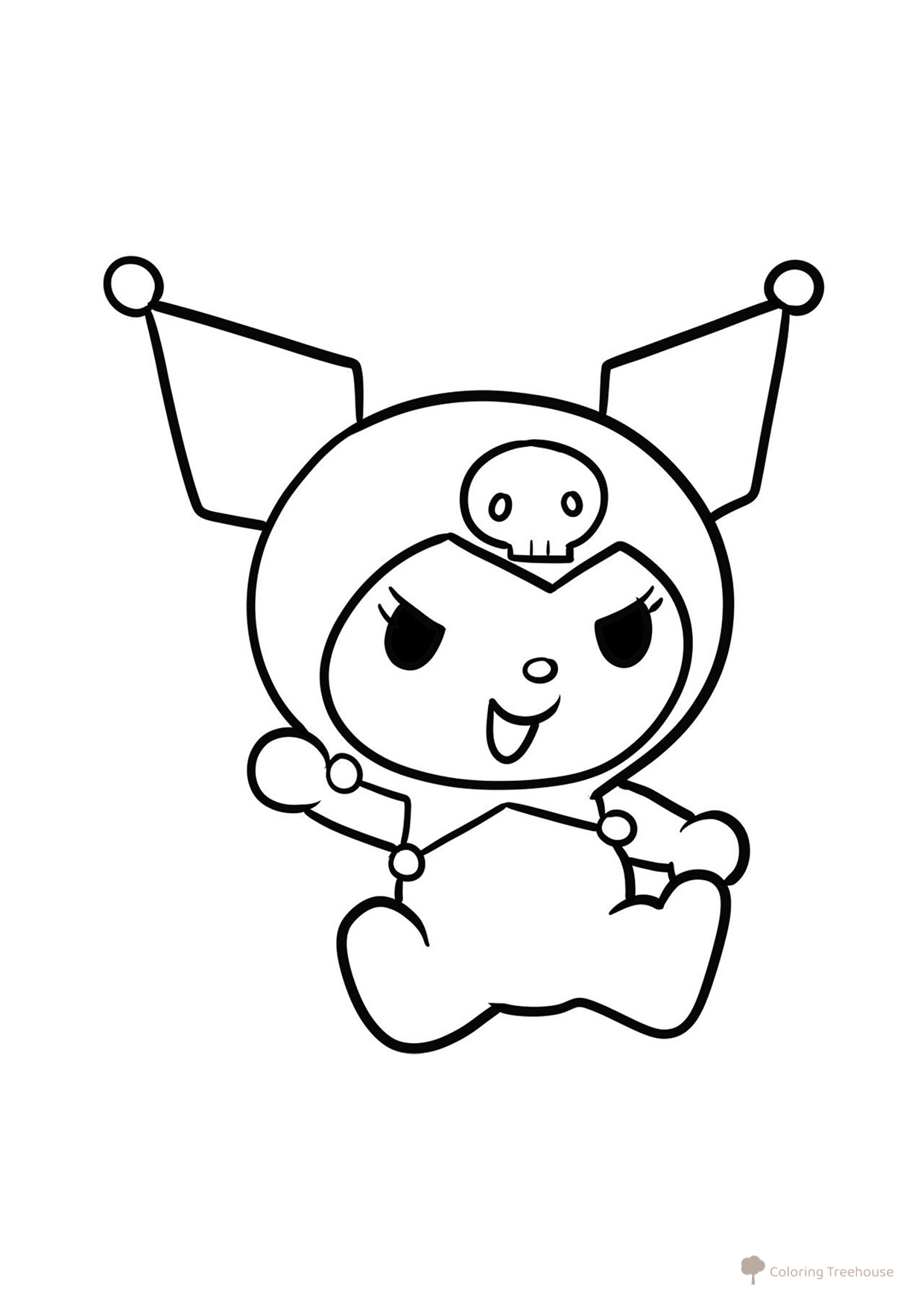 Página para colorear: Conejita Kuromi dibujo para colorear gratis de Dibujos para colorear de Kuromi y My Melody