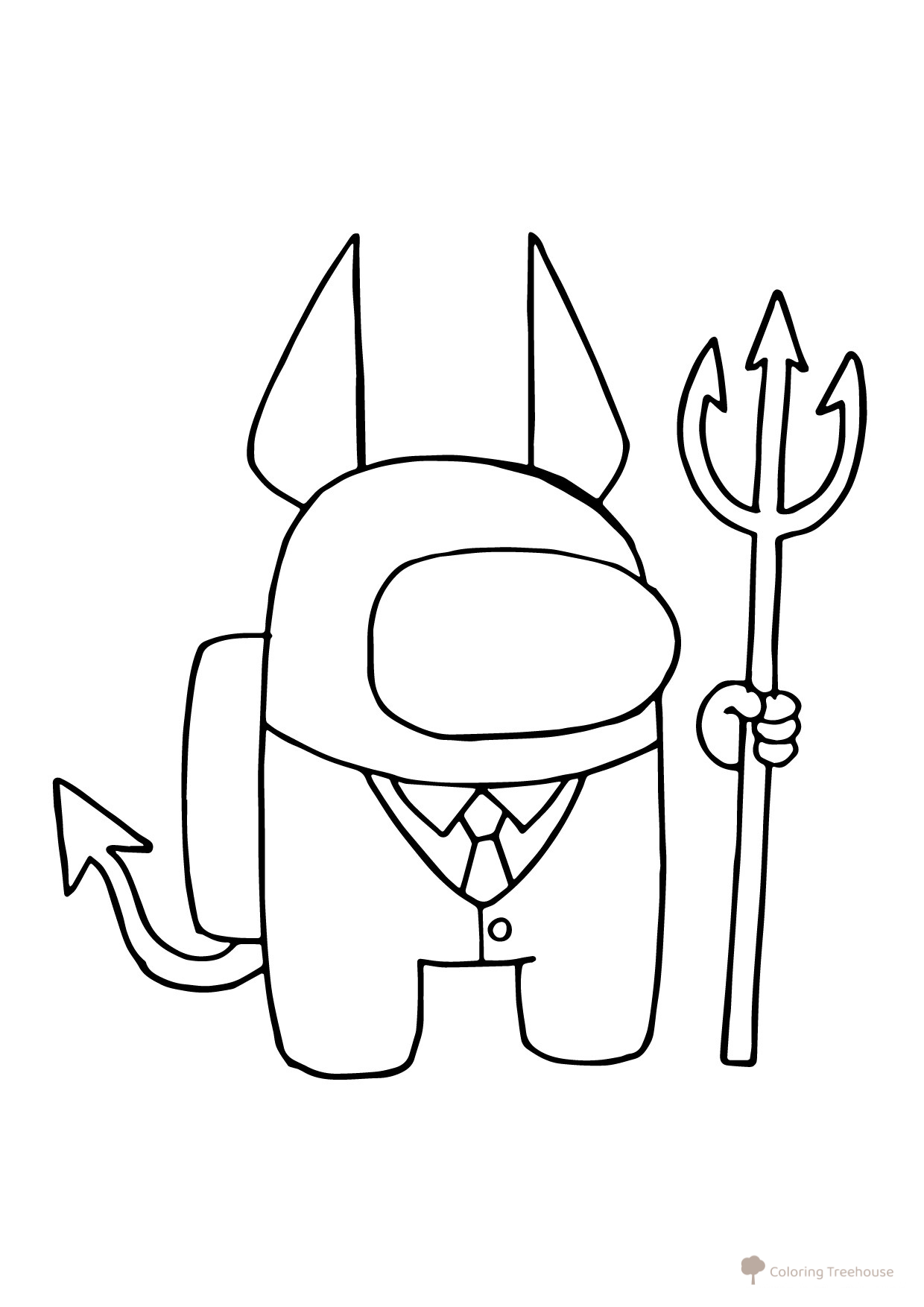 Página para colorear: Among Us — personaje Diablo dibujo para colorear gratis de Páginas para colorear de Among Us