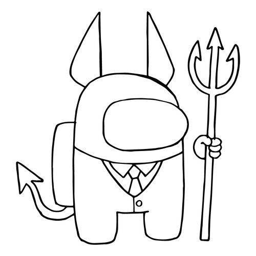 Página para colorear: Among Us — personaje Diablo dibujo para colorear gratis de Páginas para colorear de Among Us
