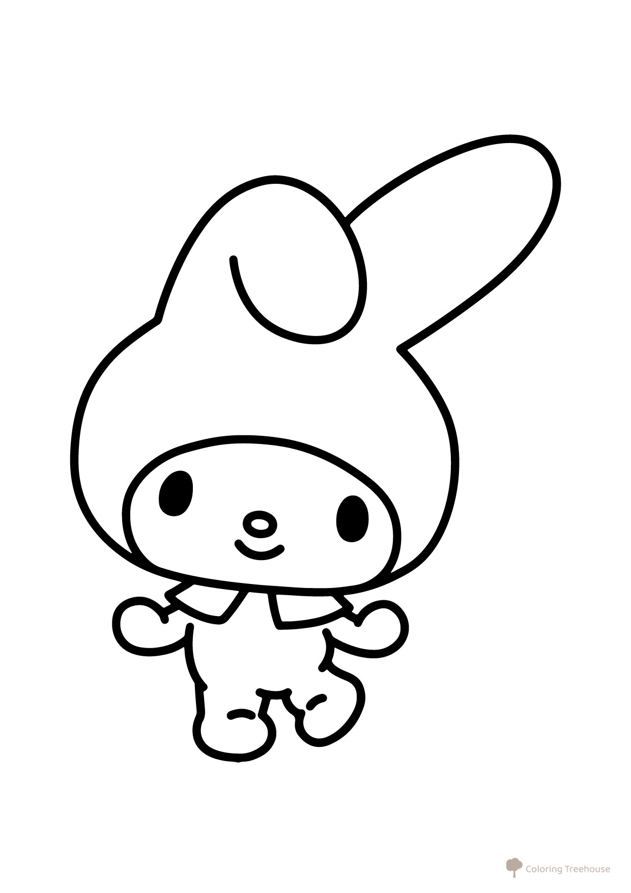 Página para colorear de My Melody del país mágico Maryland dibujo para colorear gratis de Dibujos para colorear de Kuromi y My Melody