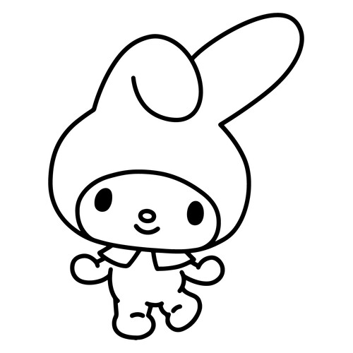 Página para colorear de My Melody del país mágico Maryland dibujo para colorear gratis de Dibujos para colorear de Kuromi y My Melody