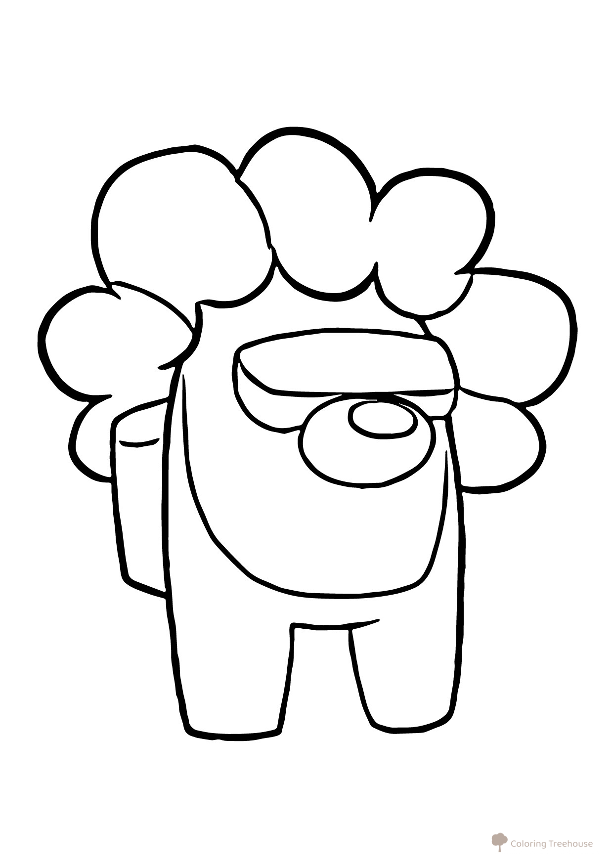 Página para colorear: Among Us — personaje Payaso dibujo para colorear gratis de Páginas para colorear de Among Us