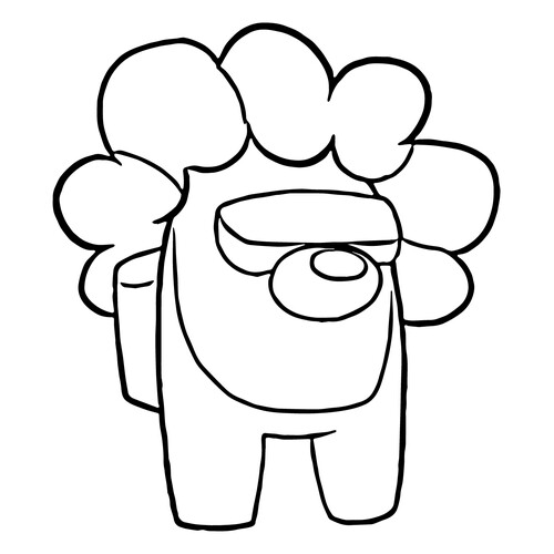Página para colorear: Among Us — personaje Payaso dibujo para colorear gratis de Páginas para colorear de Among Us