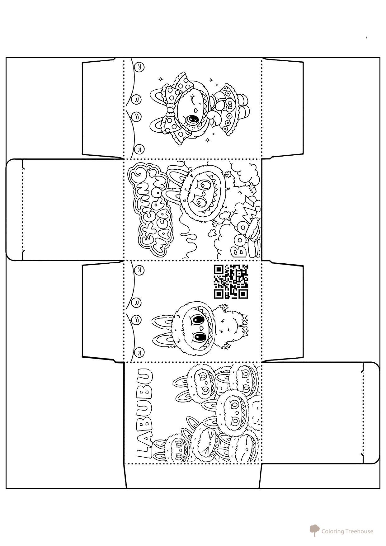 Labubu's Box Coloring Page free printable Labubu Coloring Pages coloring page