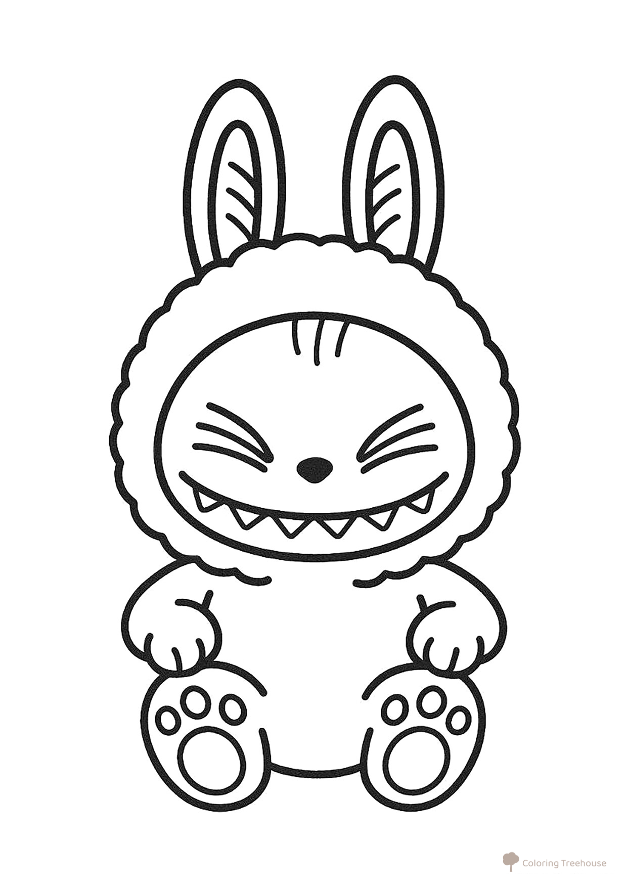 Coloring Page — Little Labubu with Eyes Closed free printable Labubu Coloring Pages coloring page
