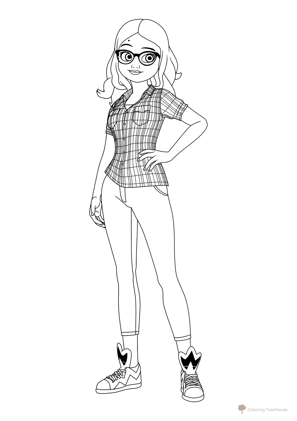 Alya Sezer Full-Body Coloring Page free printable Miraculous Ladybug and Cat Noir Coloring Pages coloring page