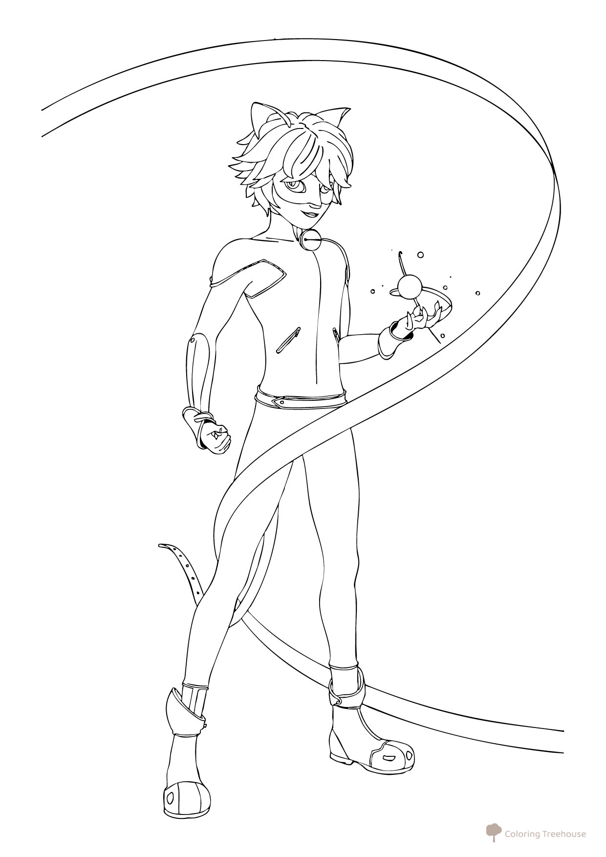 Página para colorear «Gato Negro y Cataclismo» dibujo para colorear gratis de Páginas para colorear de Ladybug y Cat Noir
