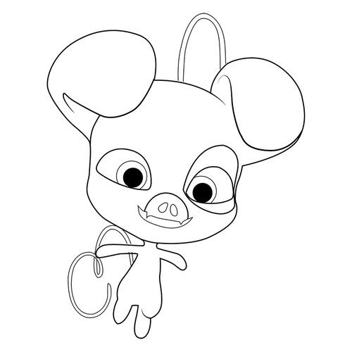 Página para colorear Daisy — Kwami de la celebración dibujo para colorear gratis de Páginas para colorear de Ladybug y Cat Noir
