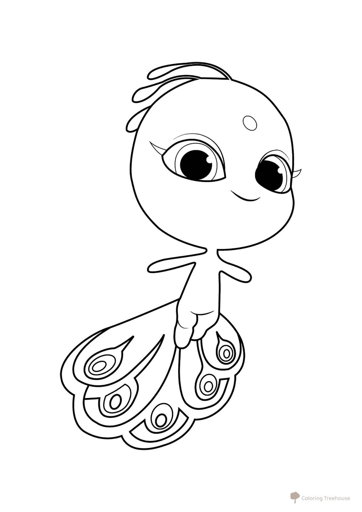 Página para colorear Duusu — emociones del kwami dibujo para colorear gratis de Páginas para colorear de Ladybug y Cat Noir
