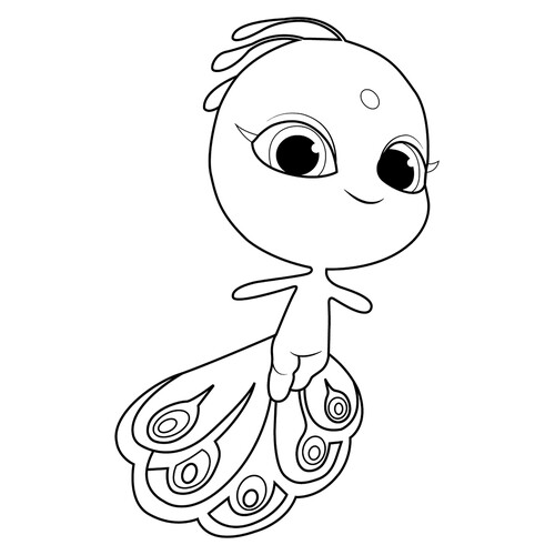 Página para colorear Duusu — emociones del kwami dibujo para colorear gratis de Páginas para colorear de Ladybug y Cat Noir