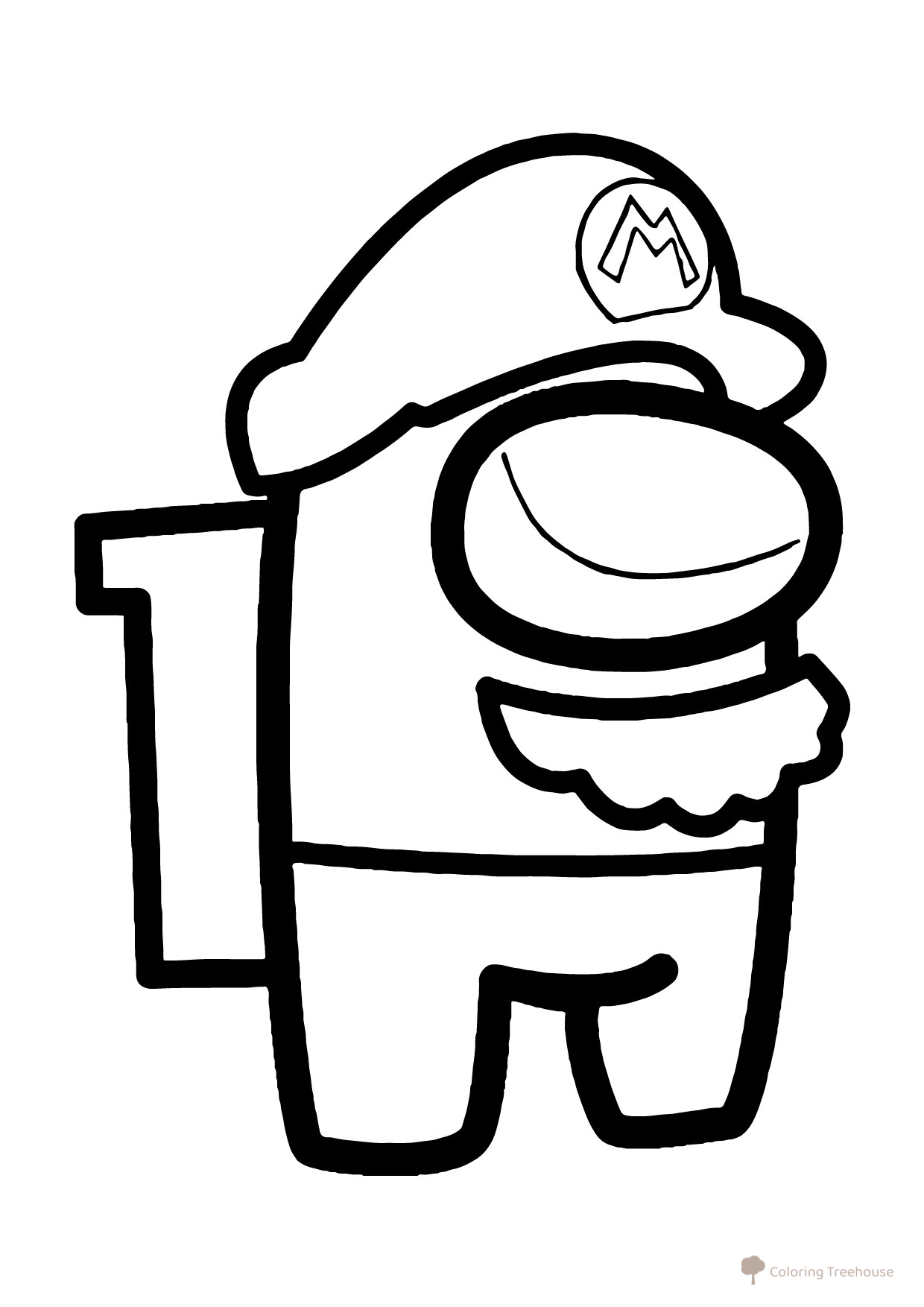 Among Us Character Super Mario Coloring Page free printable Among Us Coloring Pages coloring page