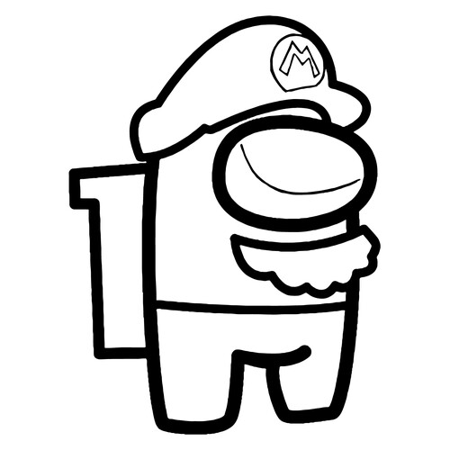 Among Us Character Super Mario Coloring Page free printable Among Us Coloring Pages coloring page